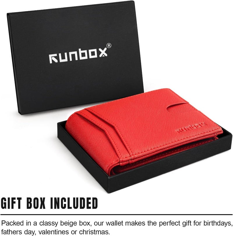 RUNBOX Wallet for Men Slim Rfid Leather 2 ID Window With Gift Box | Slim, Rfid, 2 ID Window, With Gift Box, Slim, Rfid - Image 5
